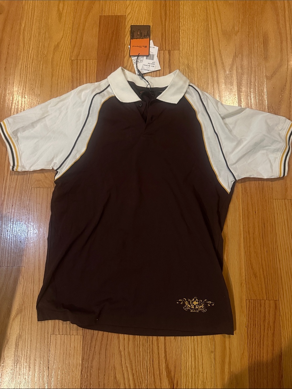Ben Sherman Men's Two-Tone Polo Shirt in Brown and White